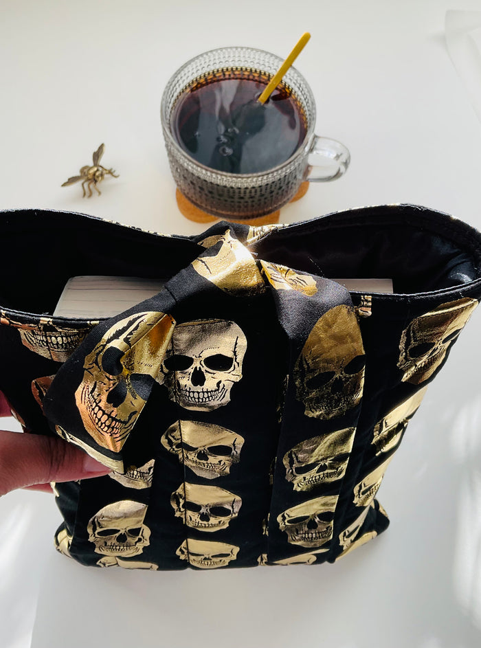 Fabric Book Pouch - Gold Skull Candy (Limited Edition)