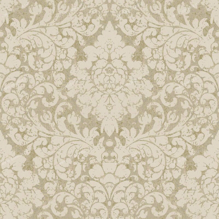 American Archive Brown Flocked Baroque Wallpaper 331770