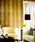 American Archive Gold Modern Damask Wallpaper 331795