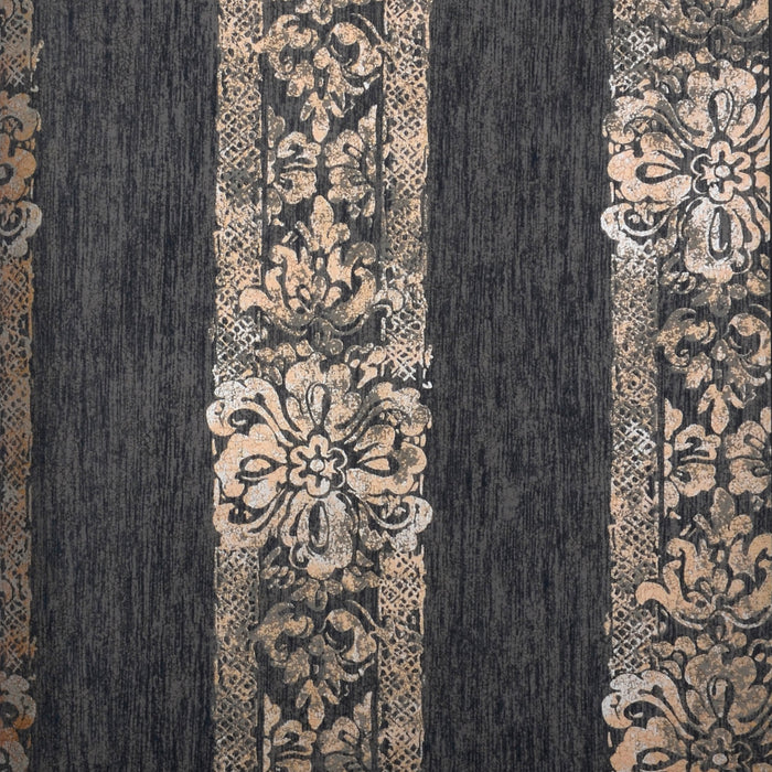 American Archive Indigo Striped Trellis Moire Wallpaper 331777