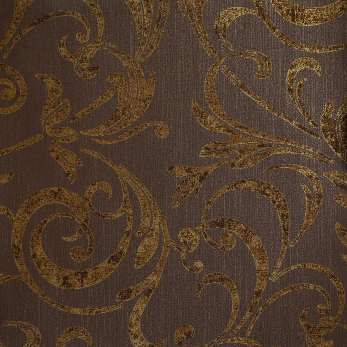 American Archive Polished Wine Red Damask Wallpaper 331709
