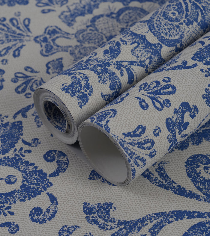 American Classic Azure Blue Baroque  Wallpaper 330805