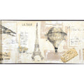American Classic Black and Beige Paris Tour Motif Wallpaper 330889