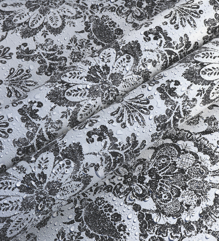American Classic Black and White Baroque Wallpaper 330800