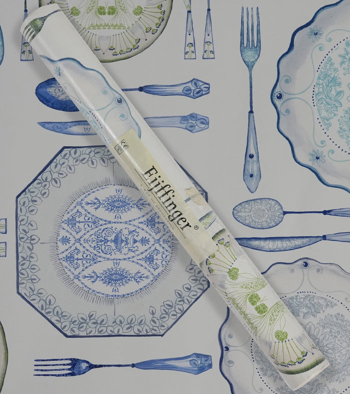American Classic Blue Green Cutlery Wallpaper 330804