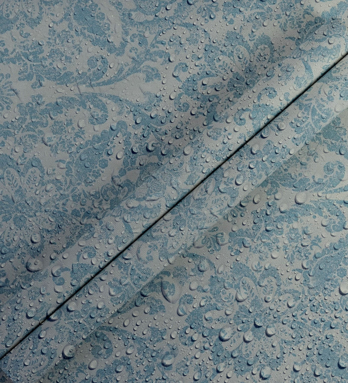 American Classic Cerulean Blue Baroque Wallpaper 330803