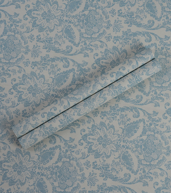 American Classic Cerulean Blue Baroque Wallpaper 330803