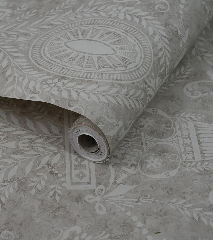 American Classic Dirt Brown Contemporary Moire Wallpaper 330846