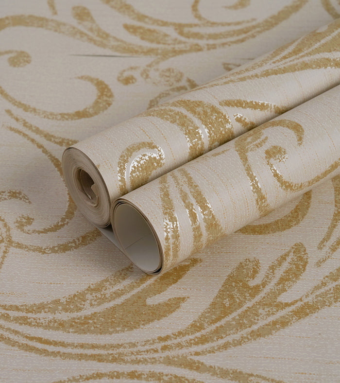 American Classic Off White Smudged Jacquard Wallpaper 330856