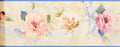 American Classic Pink Blue Roses Brown Swirl Motif Wallpaper 330883