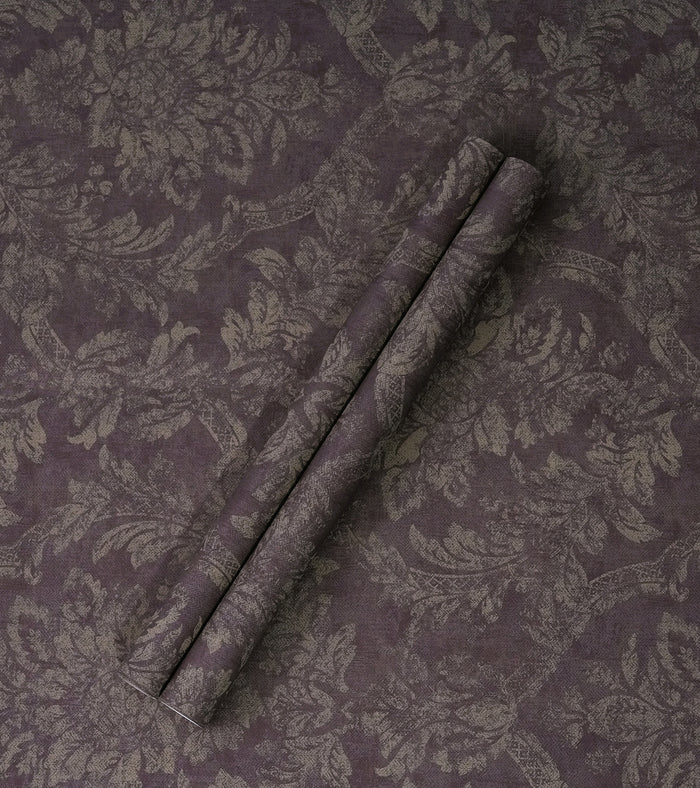 American Classic Wine Yellow Smudged Jacquard Wallpaper 330857