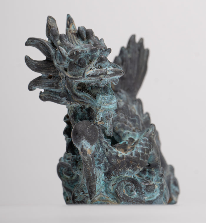 Antique Chinese Style Bronze Dragon Statue - 12.5cm/5"