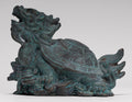 Antique Chinese Style Bronze Dragon Turtle or Tortoise Statue - 10cm/4"