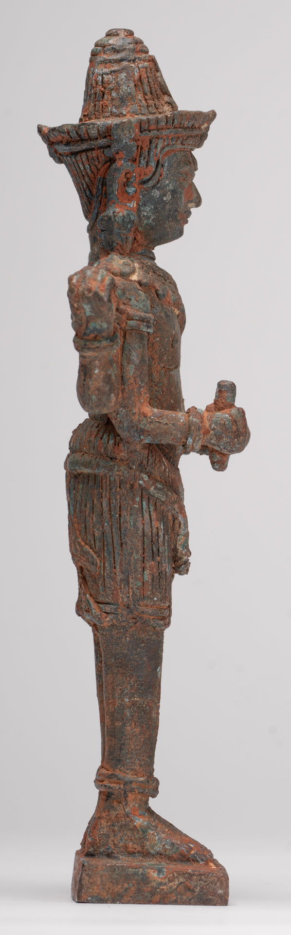 Antique Lopburi Style Thai Bronze Shiva Statue - 22cm/9"