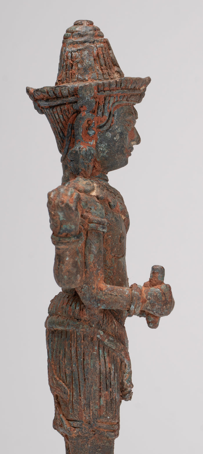 Antique Lopburi Style Thai Bronze Shiva Statue - 22cm/9"