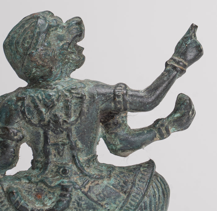 Antique Thai Style Hindu God Hanuman Statue - 12cm/5" Tall