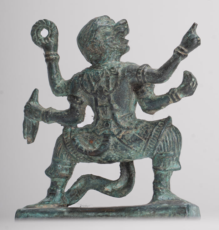 Antique Thai Style Hindu God Hanuman Statue - 12cm/5" Tall