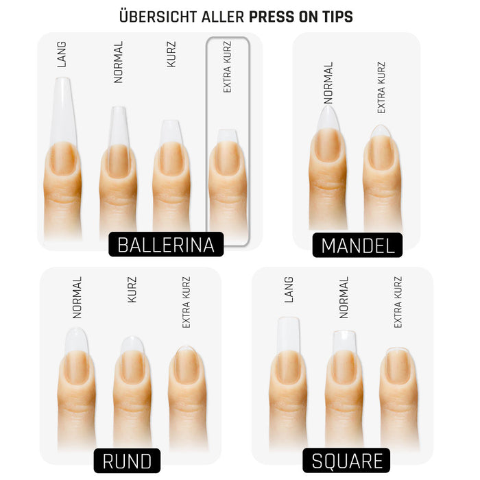 Ballerina extra kurz · Clear · Press On Tips