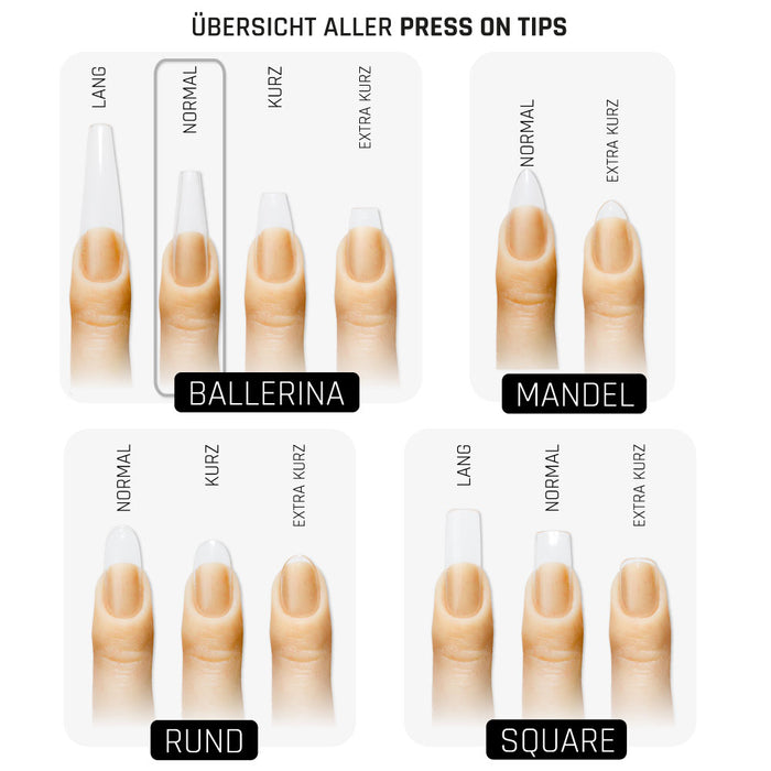 Ballerina Normal · Clear · Press On Tips