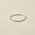 Silver beaded dot ring with evenly spaced round ball links