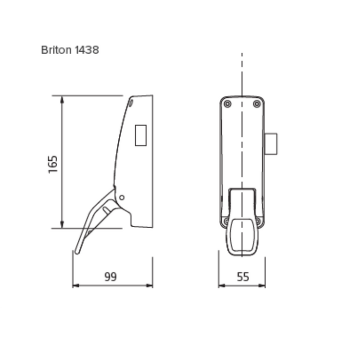 Briton Push Pad with latch only panic hardware