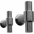 Brushed stainless steel cupboard handles