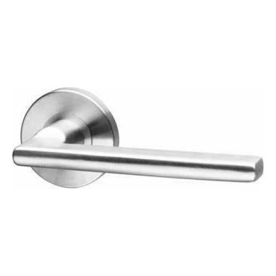 Brushed Stainless Steel Lever Handle on Rose - Pello