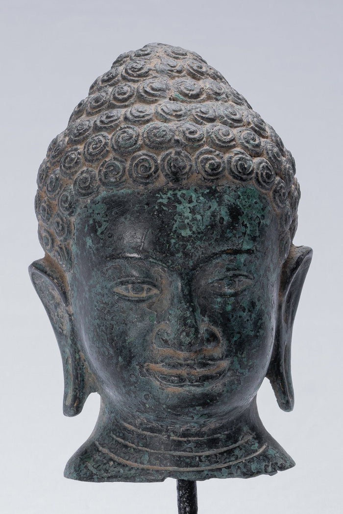 Buddha Statue - Antique Khmer Style Bronze Enlightenment Phnom Da Buddha Statue - 25cm/10"