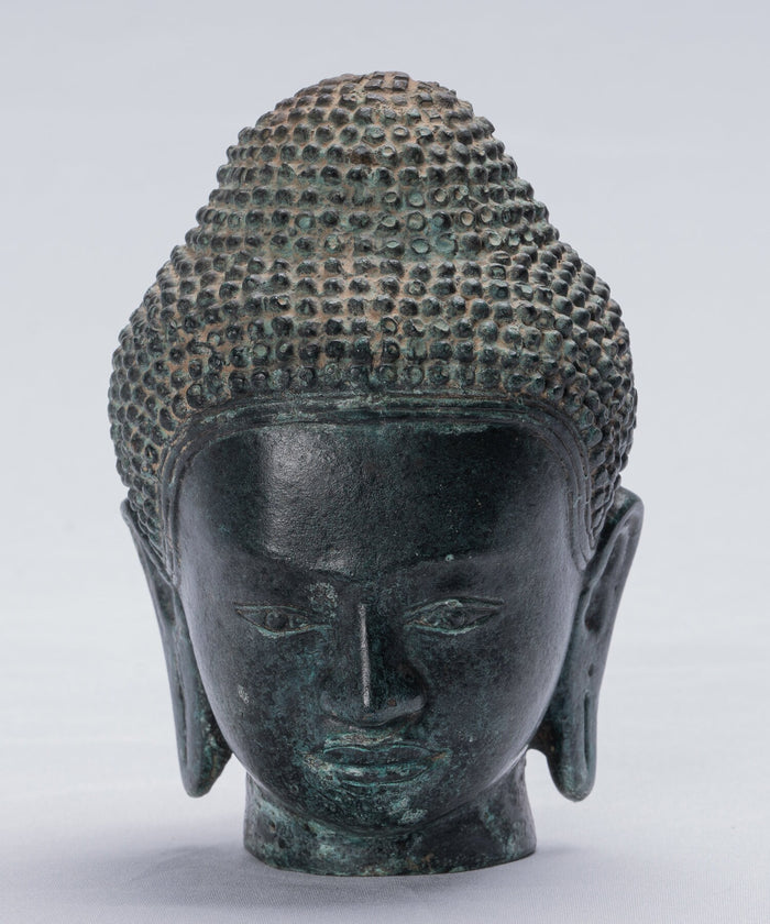 Buddha Statue - Antique Khmer Style Bronze Enlightenment Phnom Da Buddha Statue - 15cm/6"