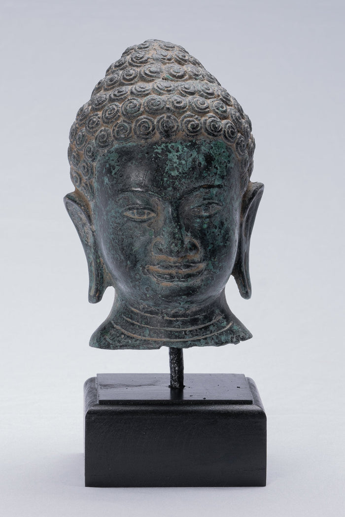 Buddha Statue - Antique Khmer Style Bronze Enlightenment Phnom Da Buddha Statue - 25cm/10"
