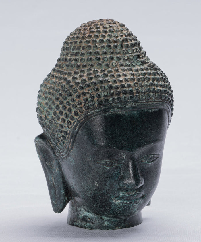 Buddha Statue - Antique Khmer Style Bronze Enlightenment Phnom Da Buddha Statue - 15cm/6"