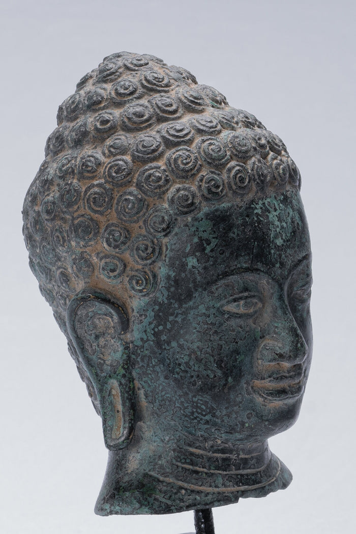 Buddha Statue - Antique Khmer Style Bronze Enlightenment Phnom Da Buddha Statue - 25cm/10"