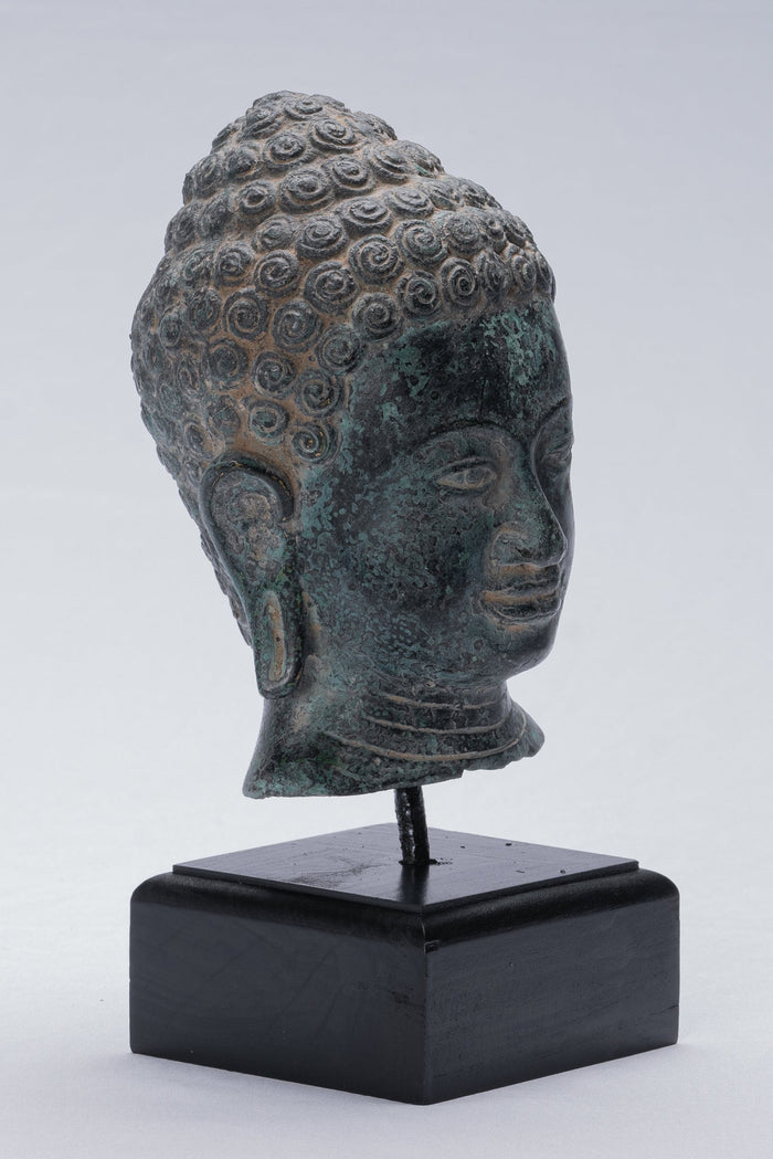 Buddha Statue - Antique Khmer Style Bronze Enlightenment Phnom Da Buddha Statue - 25cm/10"