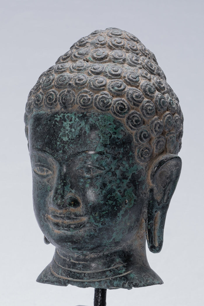 Buddha Statue - Antique Khmer Style Bronze Enlightenment Phnom Da Buddha Statue - 25cm/10"