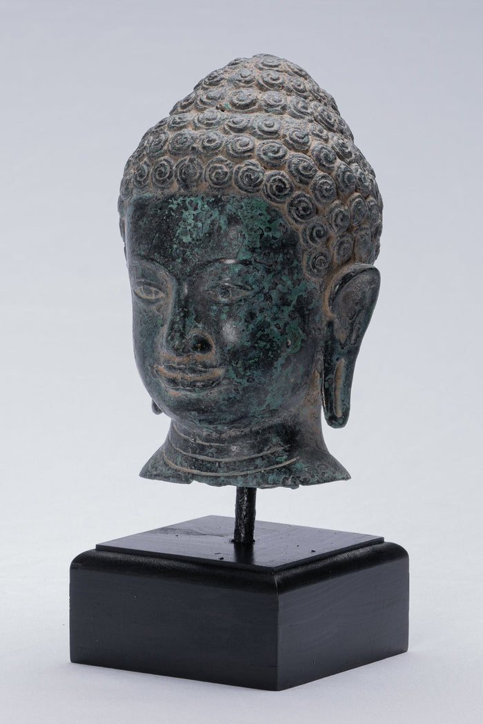 Buddha Statue - Antique Khmer Style Bronze Enlightenment Phnom Da Buddha Statue - 25cm/10"