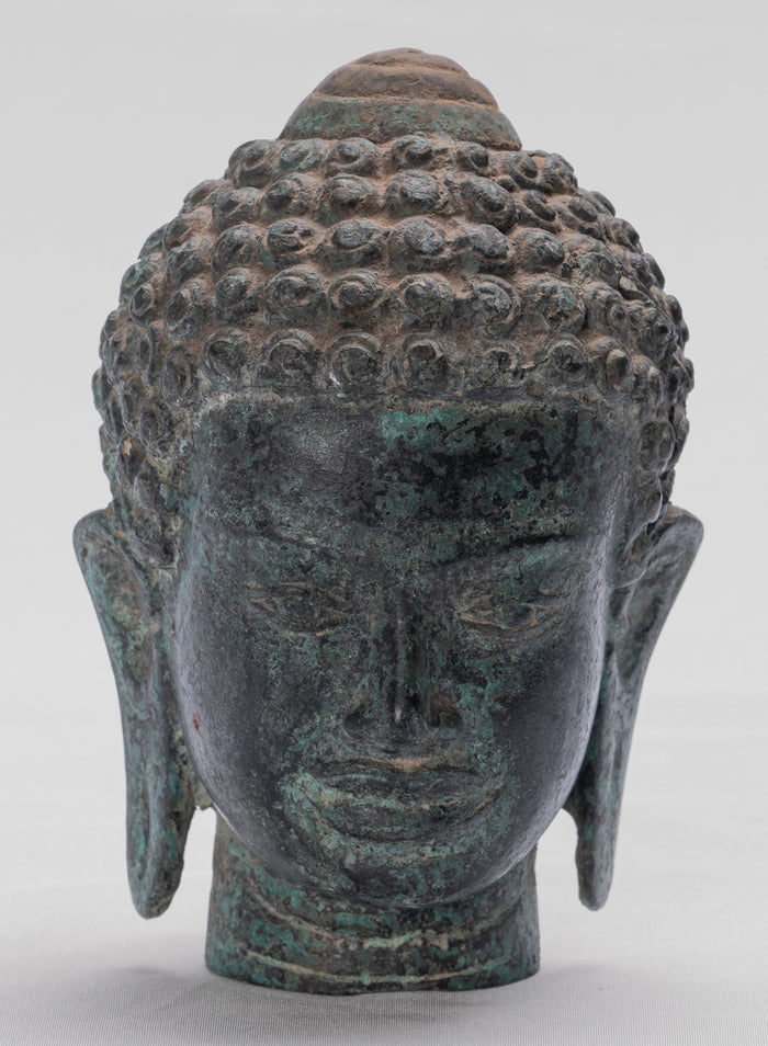 Buddha Statue - Antique Khmer Style Bronze Phnom Da Buddha Statue - 15cm/6"