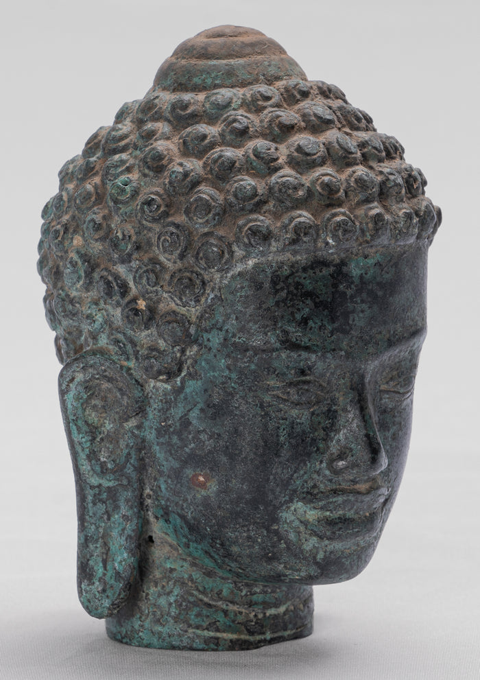 Buddha Statue - Antique Khmer Style Bronze Phnom Da Buddha Statue - 15cm/6"