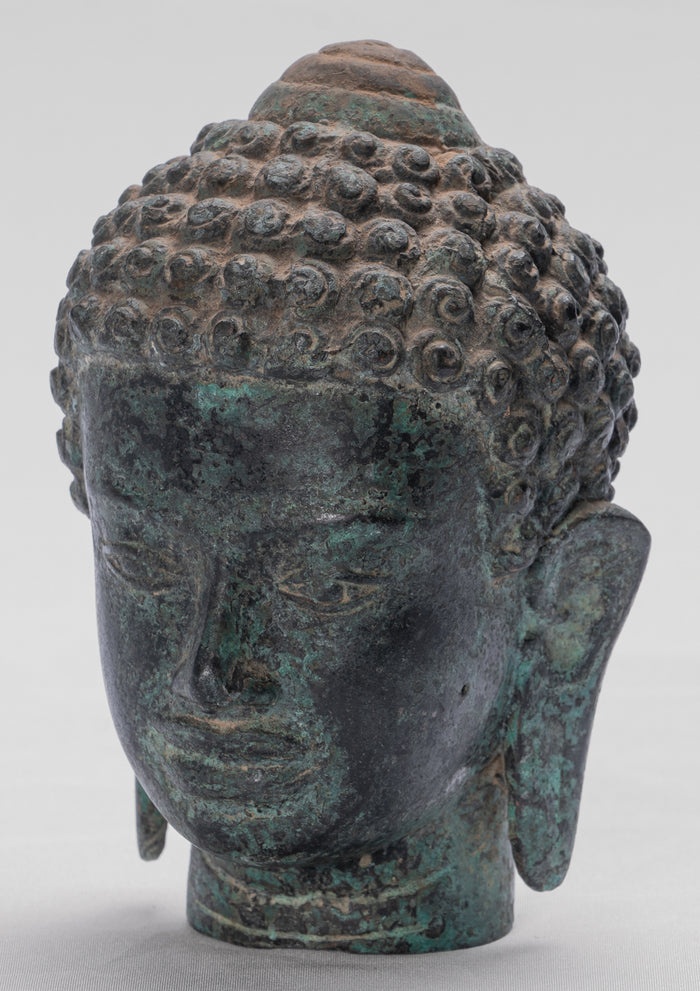 Buddha Statue - Antique Khmer Style Bronze Phnom Da Buddha Statue - 15cm/6"