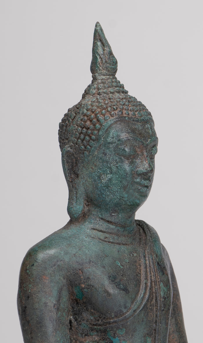 Buddha Statue - Antique Sukhothai Style Thai Enlightenment Buddha Statue - 16cm/6"
