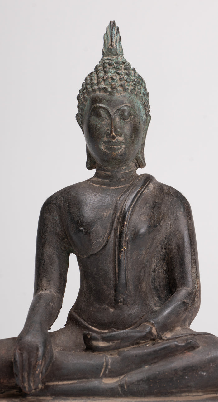 Buddha Statue - Antique Sukhothai Style Thai Enlightenment Buddha Statue - 17cm/7"