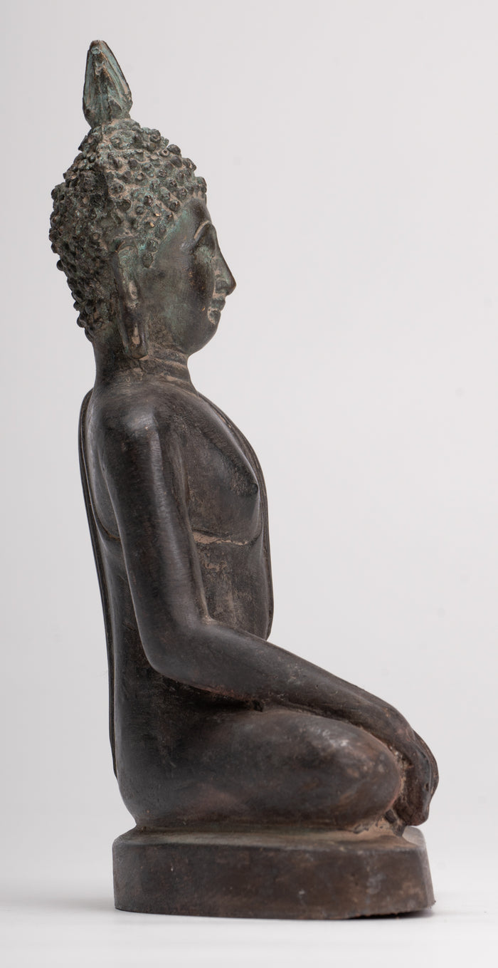 Buddha Statue - Antique Sukhothai Style Thai Enlightenment Buddha Statue - 17cm/7"