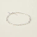 Silver chain link bracelet with oval links and small clasp detail