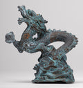Chinese Dragon - Antique Chinese Style Bronze Dragon Statue - 10cm/4"