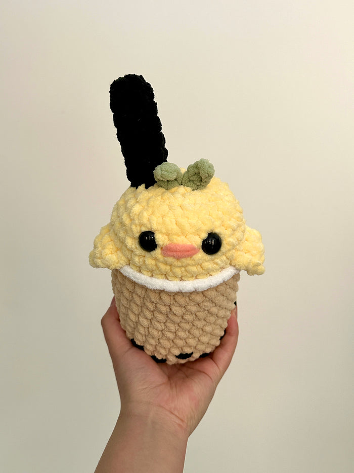 Crochet Chick Boba Plushie Pattern PDF Download (Beginner-Intermediate)