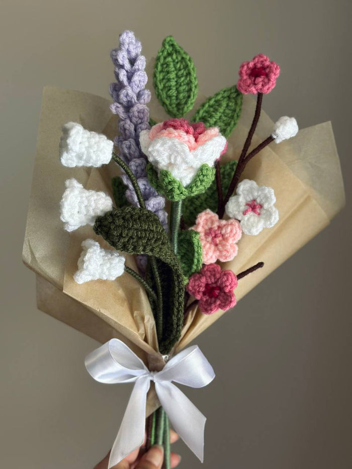 Crochet Lily of the Valley (Handmade Multi-coloured flowers)