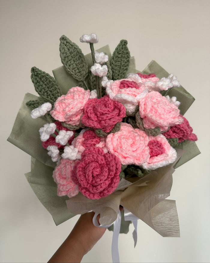 Crochet Rose (Handmade Multi-coloured flowers)