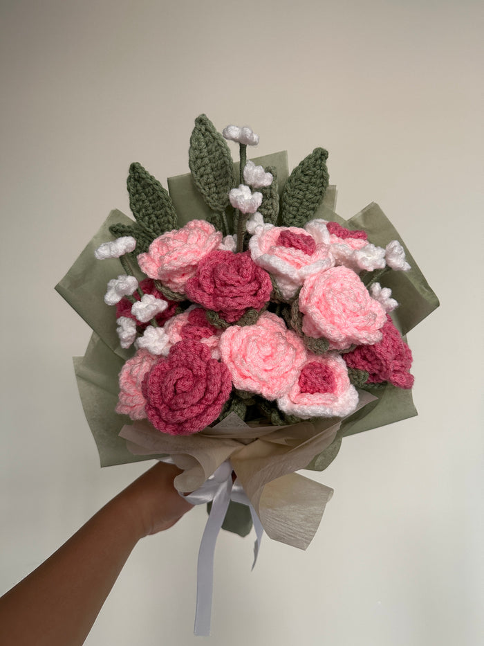 Crochet Rose (Handmade Multi-coloured flowers)