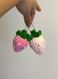 Crochet Strawberry Keychain Charm