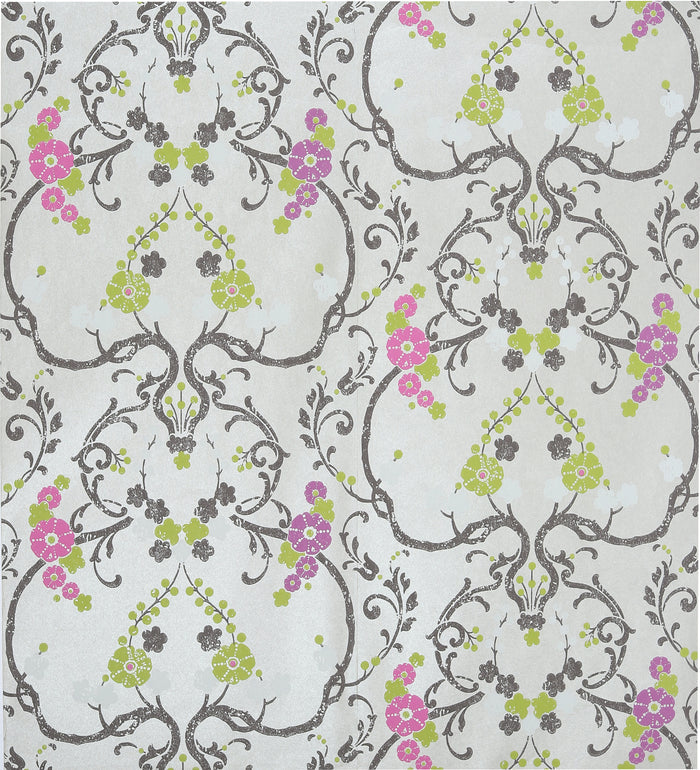 Flamenco Faded Orange Floral Design Wallpaper 320727