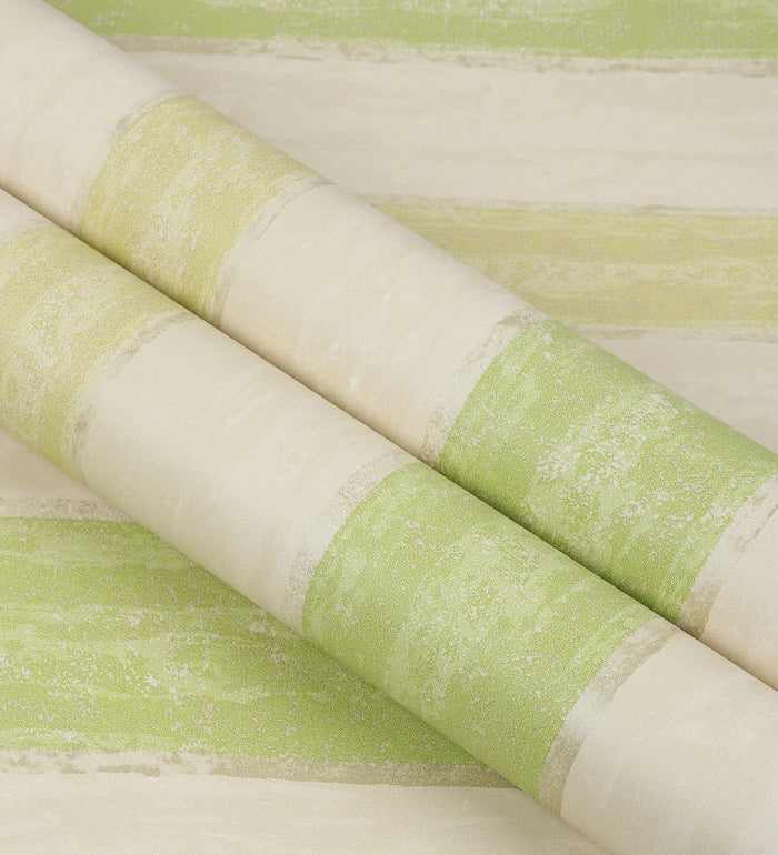 Flamenco Leafy Green Striped Design Wallpaper 320753